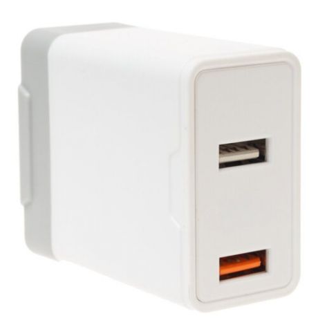 Сетевое зарядное устройство HRS GS-566 с 2 USB портами (2.4 A) (Белый)