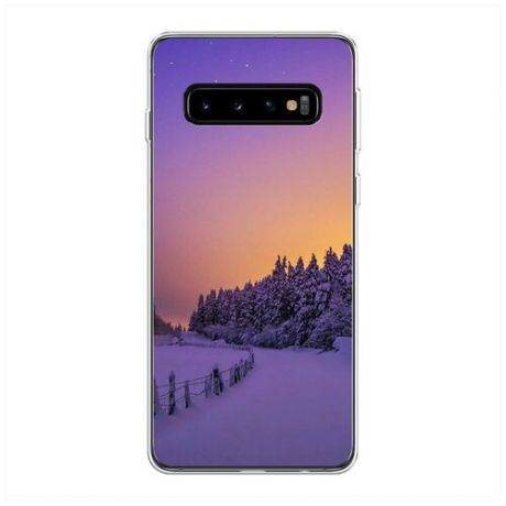 Силиконовый чехол "Зима в лесу" на Samsung Galaxy S10 + / Самсунг Галакси S10 Плюс