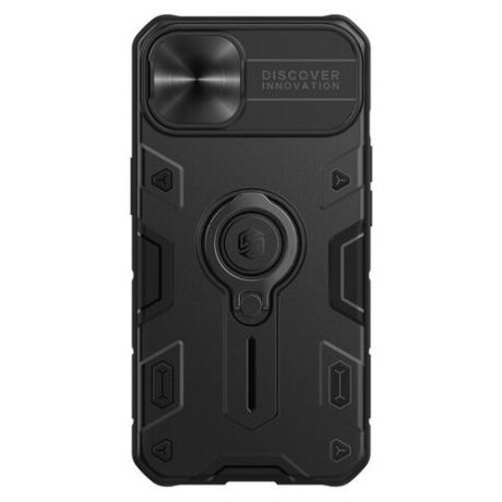 Защитный чехол от Nillkin для iPhone 13, серия CamShield Armor Case с кольцом и металлической защитной шторкой для камеры