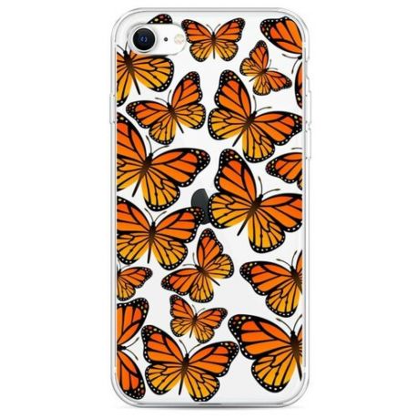 Силиконовый чехол "Оранжевые бабочки" на Apple iPhone SE 2020 / Айфон SE 2020