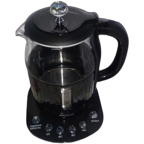 Электрический чайник 1373 чёрный,1.7л, 2200Вт, поворот корпуса 360 градусов, световой индикатор,4 режима поддержания температуры