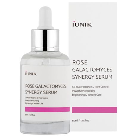 IUNIK Rose Galactomyces Synergy Serum Сыворотка для лица с розовой водой 10% и галактомисисом 50%, 50 мл