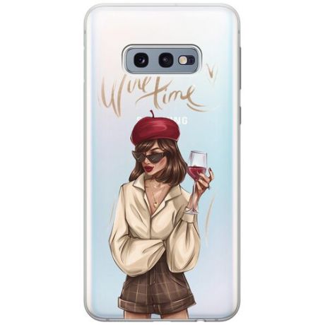 Чехол - накладка Transparent 3D для Samsung Galaxy S10e с принтом "Wine Time"