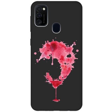 Матовый чехол Cocktail Splash для Samsung Galaxy M21 / M30s / Самсунг М21 с 3D эффектом черный