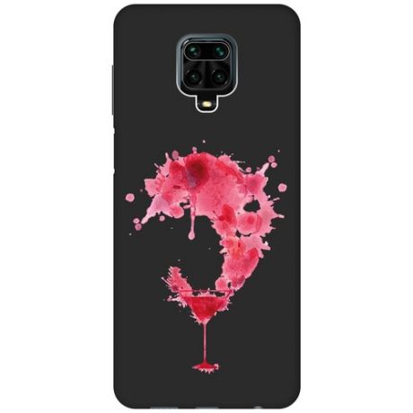 Матовый чехол Cocktail Splash для Xiaomi Redmi Note 9s / Note 9 Pro / Сяоми Редми Ноут 9 эс / Ноут 9 Про с 3D эффектом черный