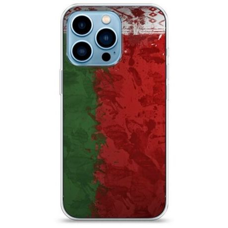 Силиконовый чехол "Флаг Белоруссии 2" на Apple iPhone 13 Pro / Айфон 13 Про