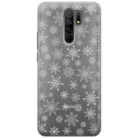 Чехол - накладка Transparent 3D для Xiaomi Redmi 9 с принтом "Fairy Snowflakes"