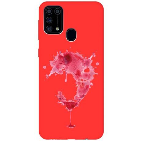 Матовый чехол Cocktail Splash для Samsung Galaxy M31 / Самсунг М31 с 3D эффектом красный
