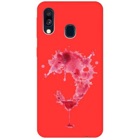 Матовый чехол Cocktail Splash для Samsung Galaxy A40 / Самсунг А40 с 3D эффектом красный