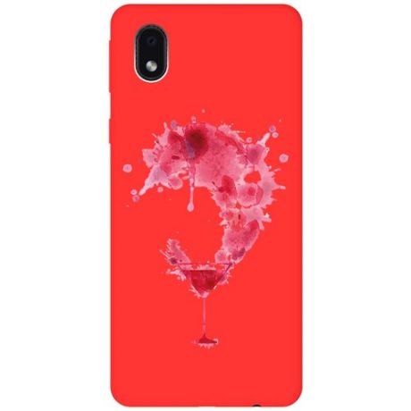Матовый чехол Cocktail Splash для Samsung Galaxy A01 Core / M01 Core / Самсунг А01 Кор с 3D эффектом красный