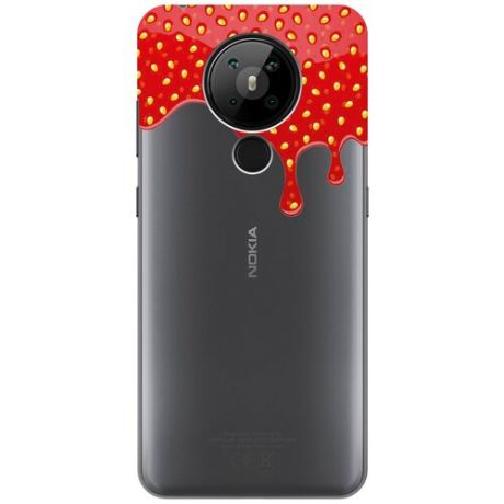 Силиконовый чехол на Nokia 5.3 / Нокиа 5.3 с 3D принтом "Honey" прозрачный