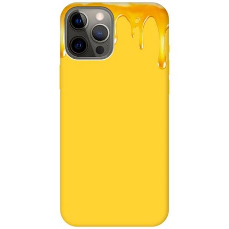 Силиконовый чехол на Apple iPhone 12 Pro Max / Эпл Айфон 12 Про Макс Silky Touch Premium с принтом "Honey" желтый