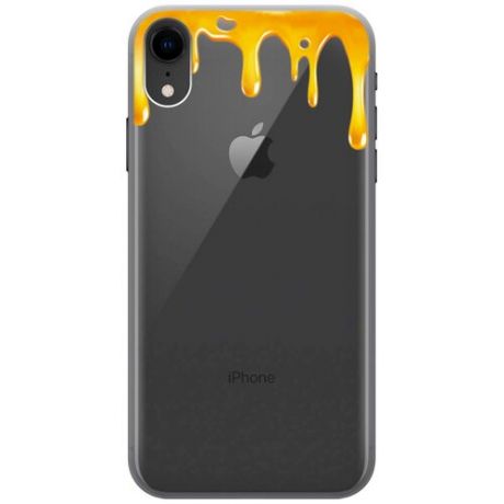 Силиконовый чехол на Apple iPhone XR / Эпл Айфон Икс Эр с 3D принтом "Honey" прозрачный