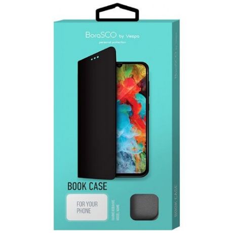 Чехол- книжка для Xiaomi Redmi 9 черный, Book Case, Borasco