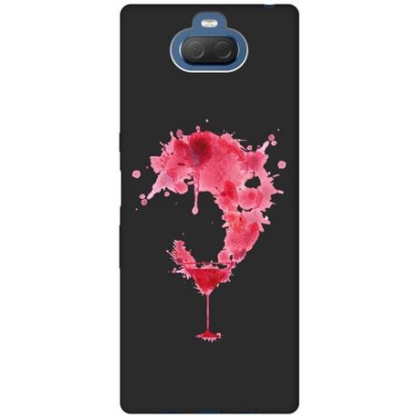Матовый чехол Cocktail Splash для Sony Xperia 10 / XA3 / Сони Иксперия 10 с 3D эффектом черный