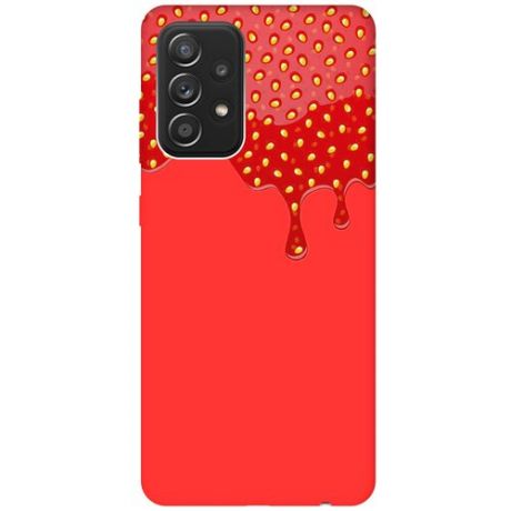 Силиконовый чехол на Samsung Galaxy A52 / Самсунг А52 Silky Touch Premium с принтом "Jam" красный