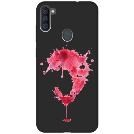 Матовый чехол Cocktail Splash для Samsung Galaxy A11 / M11 / Самсунг А11 / М11 с 3D эффектом черный