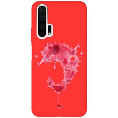 Матовый чехол Cocktail Splash для Honor 20 Pro / Хонор 20 Про с 3D эффектом красный