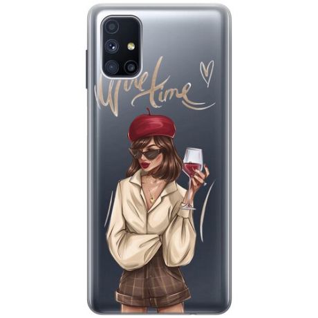 Чехол - накладка Transparent 3D для Samsung Galaxy M51 с принтом "Wine Time"