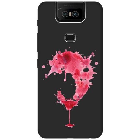 Матовый чехол Cocktail Splash для ASUS ZenFone 6 ZS630KL / Асус Зенфон 6 с 3D эффектом черный