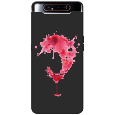 Матовый чехол Cocktail Splash для Samsung Galaxy A80 / A90 / Самсунг А80 / А90 с 3D эффектом черный