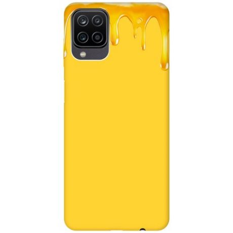 Силиконовый чехол на Samsung Galaxy A12 / M12 / Самсунг А12 / М12 Silky Touch Premium с принтом "Honey" желтый