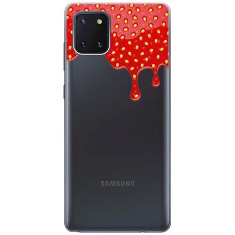 Силиконовый чехол на Samsung Galaxy Note 10 Lite / Самсунг Ноут 10 Лайт с 3D принтом "Honey" прозрачный