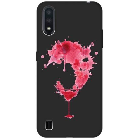 Матовый чехол Cocktail Splash для Samsung Galaxy A01 / Самсунг А01 с 3D эффектом черный