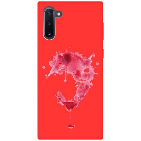 Матовый чехол Cocktail Splash для Samsung Galaxy Note 10 / Самсунг Ноут 10 с 3D эффектом красный