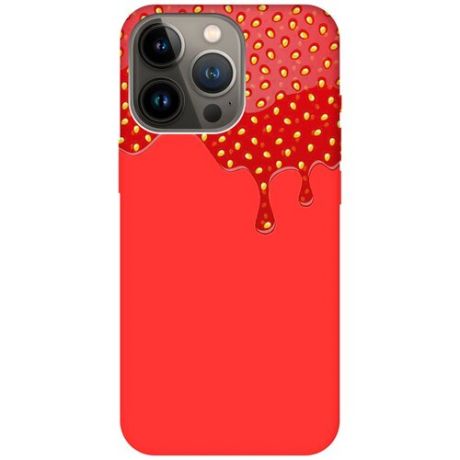 Силиконовый чехол на Apple iPhone 13 Pro / Эпл Айфон 13 Про Silky Touch Premium с принтом "Jam" красный