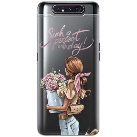 Чехол - накладка Transparent 3D для Samsung Galaxy A80 с принтом "Suach a Perfect Day!"