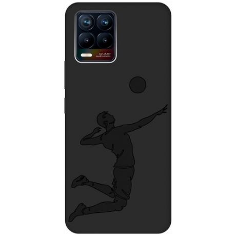 Матовый чехол Volleyball для Realme 8 / 8 Pro / Рилми 8 / 8 Про с 3D эффектом черный