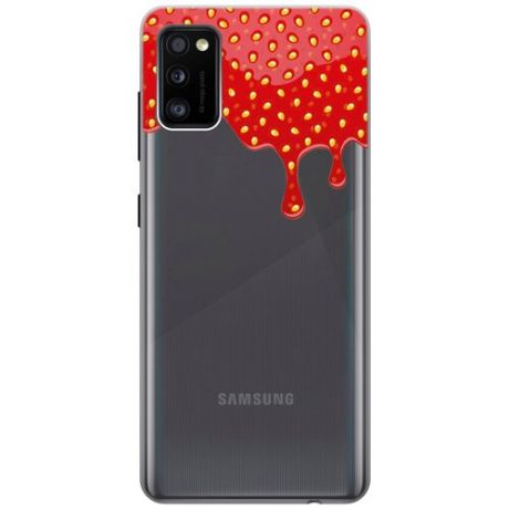 Силиконовый чехол на Samsung Galaxy A41 / Самсунг А41 с 3D принтом "Honey" прозрачный