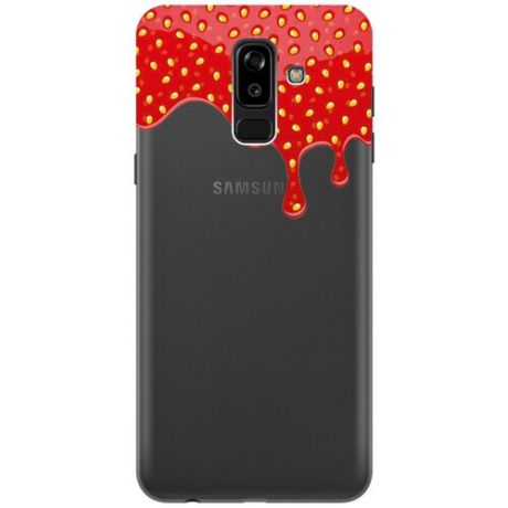 Силиконовый чехол на Samsung Galaxy J8 / Самсунг Джей 8 с 3D принтом "Jam" прозрачный