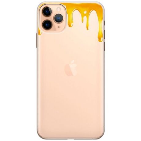 Силиконовый чехол на Apple iPhone 11 Pro Max / Эпл Айфон 11 Про Макс с 3D принтом "Honey" прозрачный