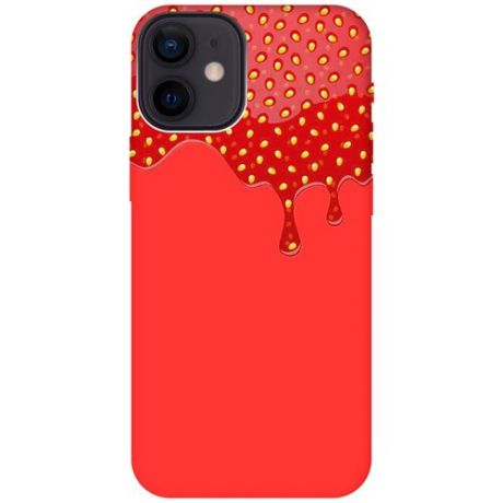 Силиконовый чехол на Apple iPhone 12 Mini / Эпл Айфон 12 мини Silky Touch Premium с принтом "Jam" красный