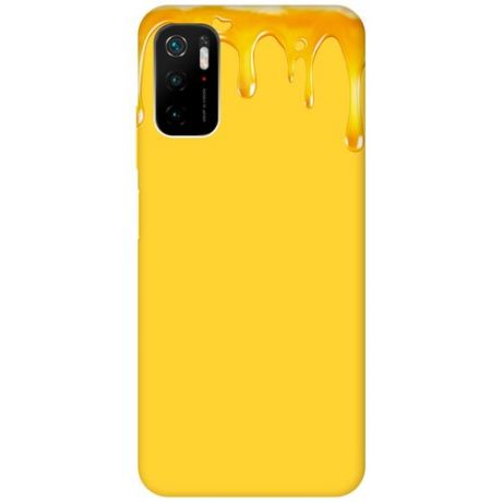 Силиконовый чехол на Xiaomi Redmi Note 10T / Poco M3 Pro / Сяоми Поко М3 Про / Сяоми Редми Ноут 10Т Silky Touch Premium с принтом "Honey" желтый