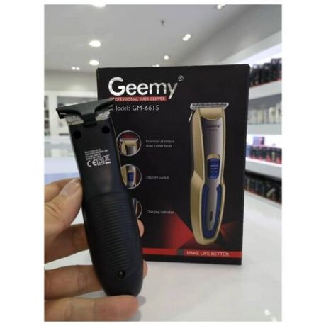 Машинка для стрижки волос Geemy GM-6615, Профессиональный триммер для стрижки волос, золотой