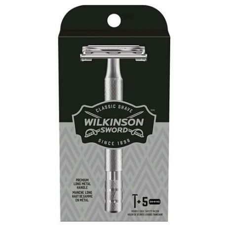 Т-образная бритва Wilkinson Sword Schick Classic Premium, классическая, 1 станок, 5 лезвий
