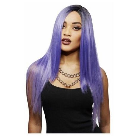 Парик с длинными прямыми волосами и боковым пробором (Цвет : фиолетовый) (Состав : синтетика) (Артикул : 06313)