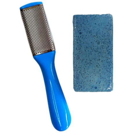 Натуральная пемза голубая, терка для ног в подарок, набор KF №4.