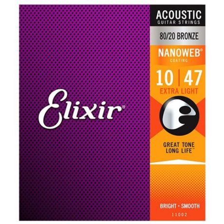 Струны для акустической гитары Elixir 11002 NANOWEB