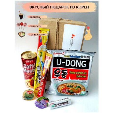 Подарочный набор с лапшой-рамен из Кореи / подарок девушке парню дорамщику / настоящая лапша