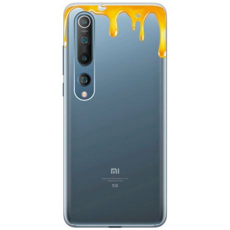 Силиконовый чехол на Xiaomi Mi 10 / Сяоми Ми 10 с 3D принтом "Jam" прозрачный