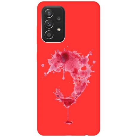 Матовый чехол Cocktail Splash для Samsung Galaxy A52 / Самсунг А52 с 3D эффектом красный