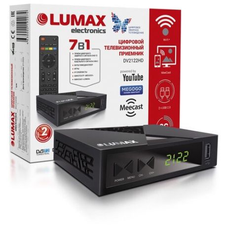 Lumax Ресивер LUMAX DV-2122 HD (DVB-T2, DVB-C, Wi-Fi)