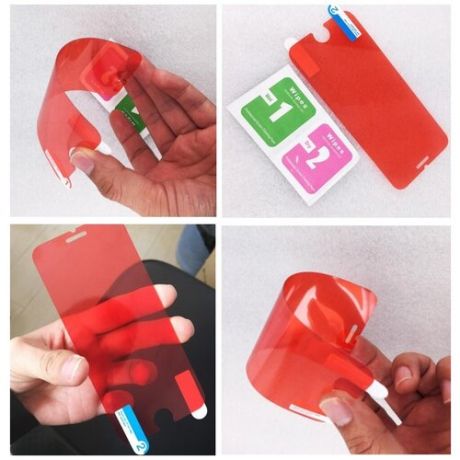 Стекло защитное Plexiglass для iPhone 7 пленка гибрид (Красный)