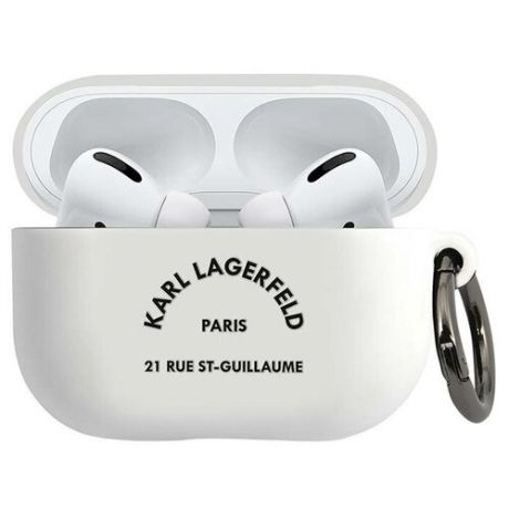 Чехол Karl Lagerfeld Silicone Case (KLACAPSILRSGWH) для AirPods Pro (White)