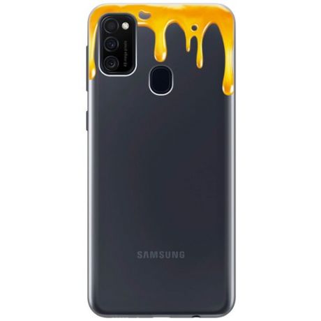 Силиконовый чехол на Samsung Galaxy M21 / M30s / Самсунг М21 с 3D принтом "Jam" прозрачный