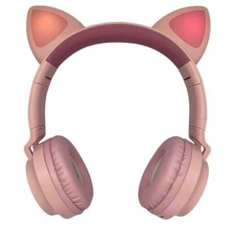 Беспроводные детские наушники со светящимися ушами ZW-038 - капитан америка, розовый